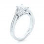18k White Gold 18k White Gold Custom Three Stone Diamond Engagement Ring - Three-Quarter View -  102391 - Thumbnail