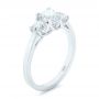  Platinum Custom Three Stone Diamond Engagement Ring - Three-Quarter View -  102781 - Thumbnail
