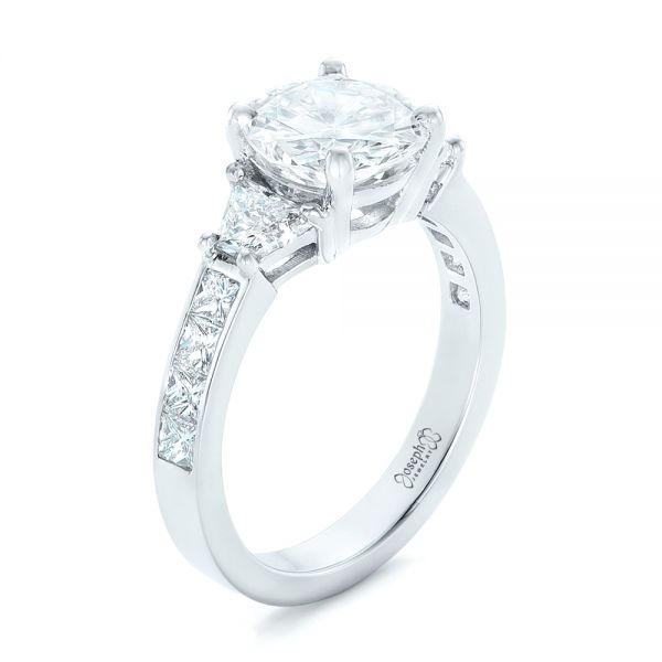 Custom Three Stone Diamond Engagement Ring - Image