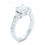 18k White Gold 18k White Gold Custom Three Stone Diamond Engagement Ring - Three-Quarter View -  102807 - Thumbnail