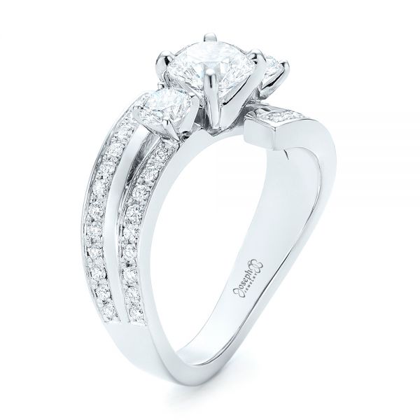 Custom Three Stone Diamond Engagement Ring - Image