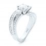 18k White Gold 18k White Gold Custom Three Stone Diamond Engagement Ring - Three-Quarter View -  102944 - Thumbnail