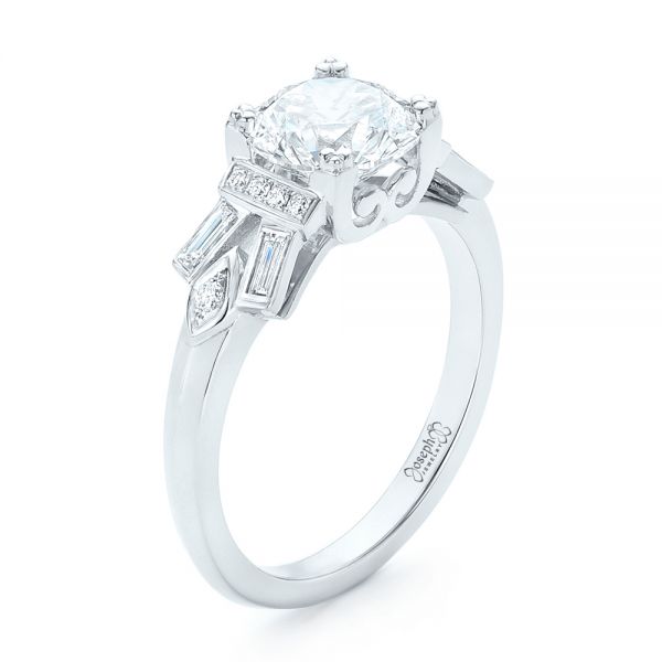 Custom Three Stone Diamond Engagement Ring - Image