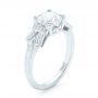  Platinum Custom Three Stone Diamond Engagement Ring - Three-Quarter View -  102945 - Thumbnail