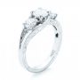 18k White Gold 18k White Gold Custom Three Stone Diamond Engagement Ring - Three-Quarter View -  103003 - Thumbnail