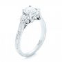  Platinum Custom Three Stone Diamond Engagement Ring - Three-Quarter View -  103009 - Thumbnail