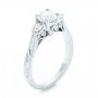  Platinum Custom Three Stone Diamond Engagement Ring - Three-Quarter View -  103009 - Thumbnail