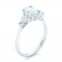  Platinum Platinum Custom Three Stone Diamond Engagement Ring - Three-Quarter View -  103035 - Thumbnail