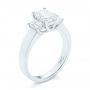 18k White Gold 18k White Gold Custom Three Stone Diamond Engagement Ring - Three-Quarter View -  103154 - Thumbnail