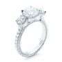 14k White Gold 14k White Gold Custom Three-stone Diamond Engagement Ring - Three-Quarter View -  103214 - Thumbnail