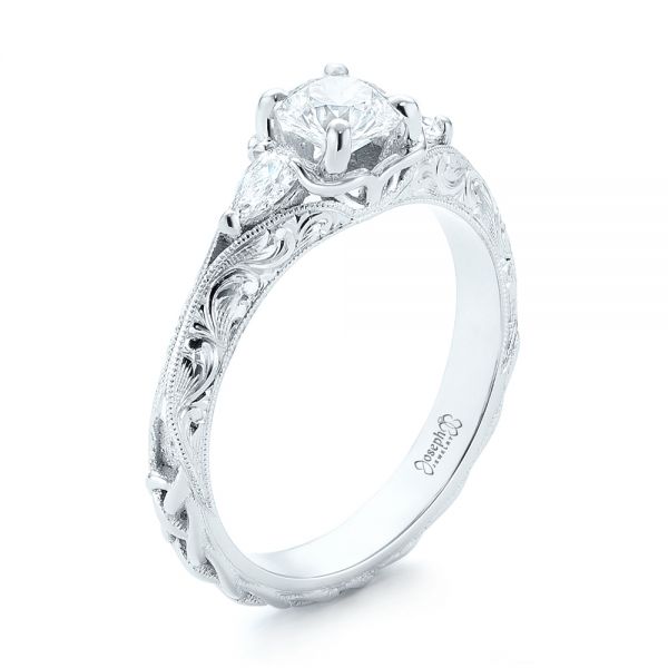 Custom Three Stone Diamond Engagement Ring - Image