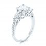 14k White Gold 14k White Gold Custom Three Stone Diamond Engagement Ring - Three-Quarter View -  103354 - Thumbnail