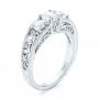 18k White Gold 18k White Gold Custom Three Stone Diamond Engagement Ring - Three-Quarter View -  103426 - Thumbnail