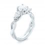 18k White Gold 18k White Gold Custom Three Stone Diamond Engagement Ring - Three-Quarter View -  103503 - Thumbnail