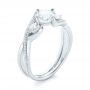 14k White Gold 14k White Gold Custom Three Stone Diamond Engagement Ring - Three-Quarter View -  103655 - Thumbnail