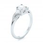  Platinum Custom Three Stone Diamond Engagement Ring - Three-Quarter View -  103839 - Thumbnail