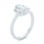14k White Gold 14k White Gold Custom Three Stone Diamond Engagement Ring - Three-Quarter View -  104826 - Thumbnail
