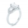 14k White Gold 14k White Gold Custom Three Stone Diamond Engagement Ring - Three-Quarter View -  104830 - Thumbnail