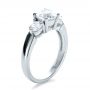 14k White Gold 14k White Gold Custom Three Stone Diamond Engagement Ring - Three-Quarter View -  1156 - Thumbnail