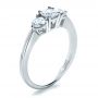 18k White Gold And Platinum 18k White Gold And Platinum Custom Three Stone Diamond Engagement Ring - Three-Quarter View -  1196 - Thumbnail