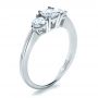 18k White Gold And 14K Gold 18k White Gold And 14K Gold Custom Three Stone Diamond Engagement Ring - Three-Quarter View -  1196 - Thumbnail