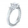 14k White Gold 14k White Gold Custom Three Stone Diamond Engagement Ring - Three-Quarter View -  1393 - Thumbnail