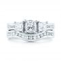  Platinum Custom Three Stone Diamond Engagement Ring - Three-Quarter View -  103135 - Thumbnail