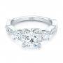  Platinum Platinum Custom Three Stone Diamond Engagement Ring - Flat View -  102465 - Thumbnail