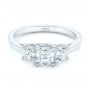  Platinum Custom Three Stone Diamond Engagement Ring - Flat View -  102781 - Thumbnail