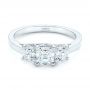 18k White Gold 18k White Gold Custom Three Stone Diamond Engagement Ring - Flat View -  102781 - Thumbnail