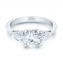  Platinum Custom Three Stone Diamond Engagement Ring - Flat View -  102898 - Thumbnail