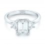  Platinum Custom Three Stone Diamond Engagement Ring - Flat View -  102899 - Thumbnail