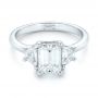 18k White Gold 18k White Gold Custom Three Stone Diamond Engagement Ring - Flat View -  102899 - Thumbnail