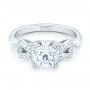 18k White Gold 18k White Gold Custom Three Stone Diamond Engagement Ring - Flat View -  102945 - Thumbnail