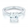  Platinum Custom Three Stone Diamond Engagement Ring - Flat View -  102964 - Thumbnail