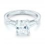 18k White Gold 18k White Gold Custom Three Stone Diamond Engagement Ring - Flat View -  102964 - Thumbnail