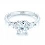 14k White Gold 14k White Gold Custom Three Stone Diamond Engagement Ring - Flat View -  103035 - Thumbnail