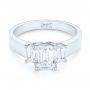 18k White Gold 18k White Gold Custom Three Stone Diamond Engagement Ring - Flat View -  103154 - Thumbnail
