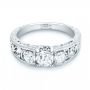 18k White Gold 18k White Gold Custom Three Stone Diamond Engagement Ring - Flat View -  103426 - Thumbnail