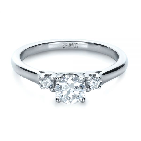 Custom Three Stone Diamond Engagement Ring #1308 - Seattle Bellevue