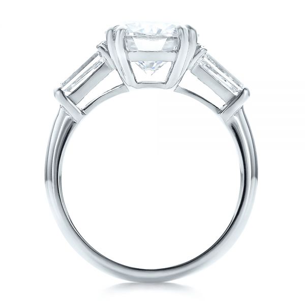 14k White Gold 14k White Gold Custom Three Stone Diamond Engagement Ring - Front View -  100161