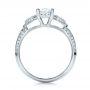 18k White Gold 18k White Gold Custom Three Stone Diamond Engagement Ring - Front View -  100279 - Thumbnail