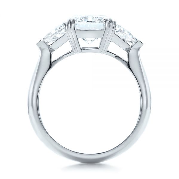  Platinum Custom Three Stone Diamond Engagement Ring - Front View -  100803