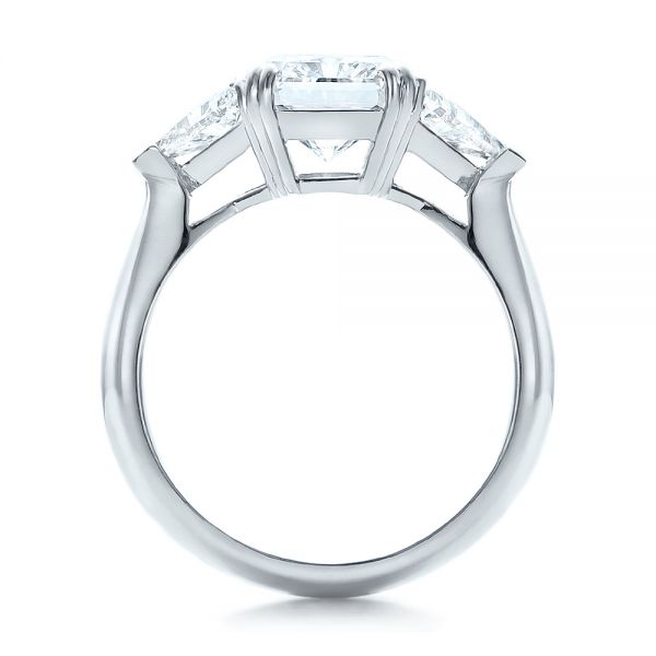 18k White Gold 18k White Gold Custom Three Stone Diamond Engagement Ring - Front View -  100803