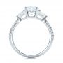 14k White Gold Custom Three Stone Diamond Engagement Ring - Front View -  102091 - Thumbnail