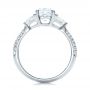  Platinum Platinum Custom Three Stone Diamond Engagement Ring - Front View -  102091 - Thumbnail