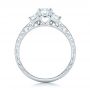 14k White Gold Custom Three-stone Diamond Engagement Ring - Front View -  102131 - Thumbnail