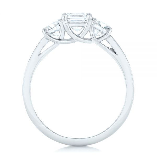  Platinum Custom Three Stone Diamond Engagement Ring - Front View -  102781