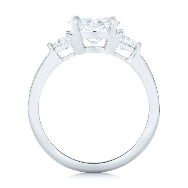 Platinum Custom Three Stone Diamond Engagement Ring - Front View -  102807