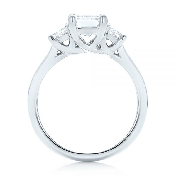 18k White Gold 18k White Gold Custom Three Stone Diamond Engagement Ring - Front View -  102899